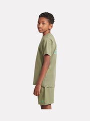 New Balance Green Boys Athletics AOP Logo T-Shirt - Image 4 of 9
