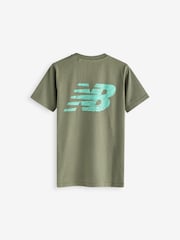 New Balance Green Boys Athletics AOP Logo T-Shirt - Image 8 of 9