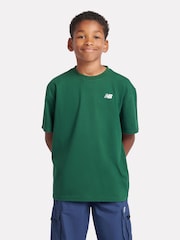 Темно-зеленый - Футболка New Balance Kids Jersey с маленьким логотипом, 100% хлопок - Image 2 of 9