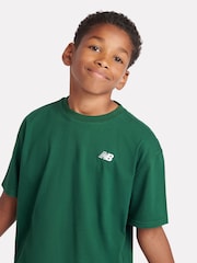 Темно-зеленый - Футболка New Balance Kids Jersey с маленьким логотипом, 100% хлопок - Image 5 of 9