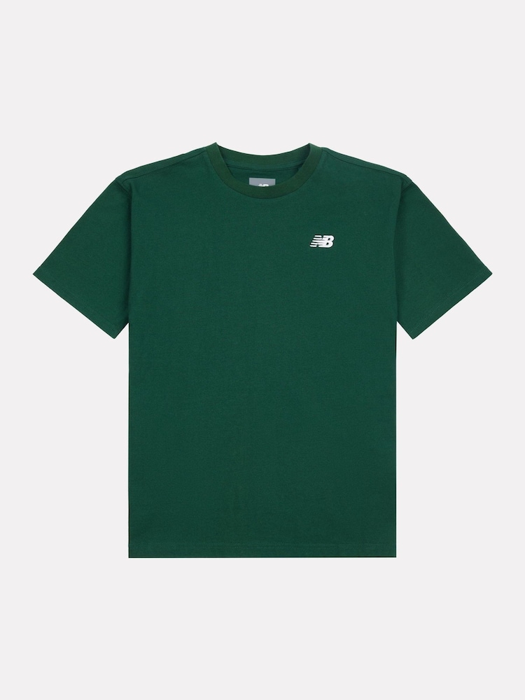New Balance Dark Green Kids Jersey Small Logo 100% Cotton T-Shirt - Image 7 of 9