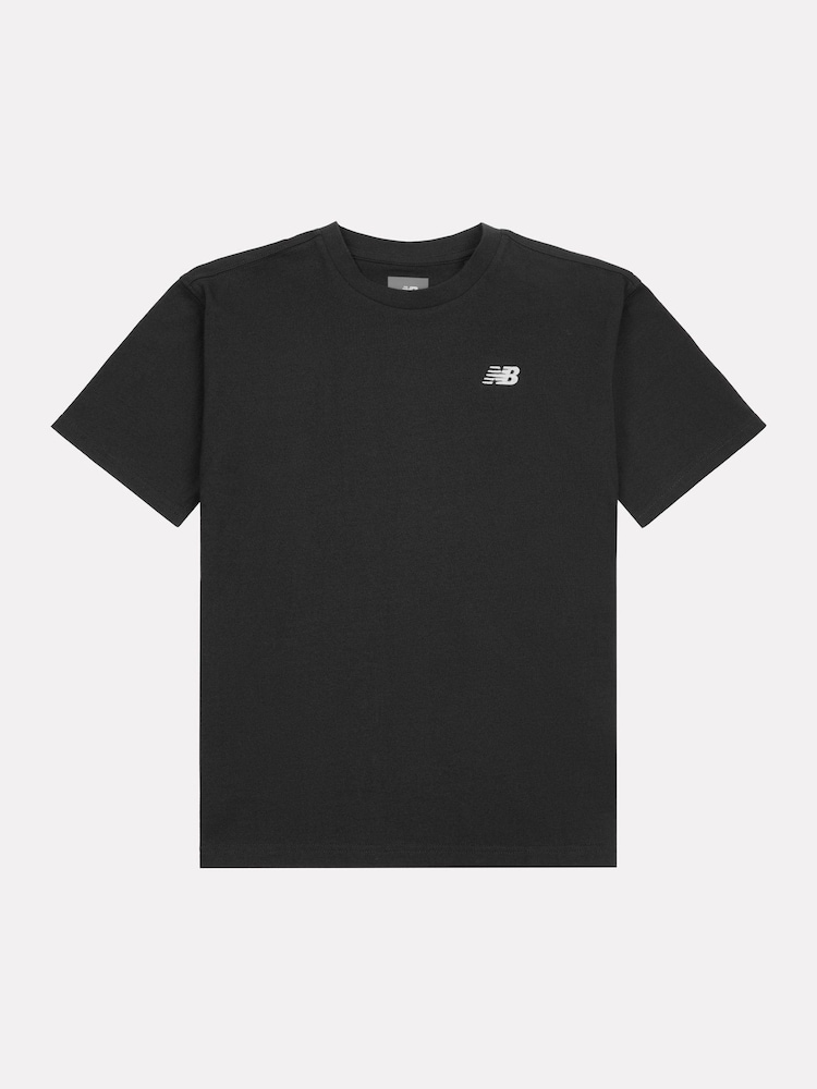 New Balance Black Kids Jersey Small Logo 100% Cotton T-Shirt - Image 6 of 8