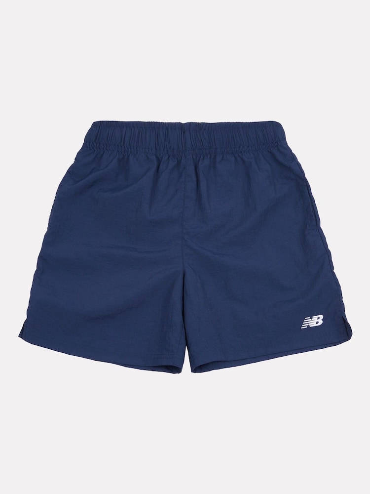 New Balance Blue Boys Small Logo Nylon Shorts - Image 1 of 3