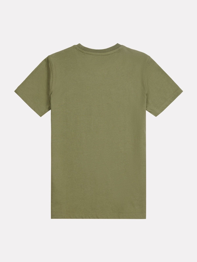 New Balance Khaki Green Kids Jersey Stacked 100% Cotton Logo T-Shirt - Image 2 of 3