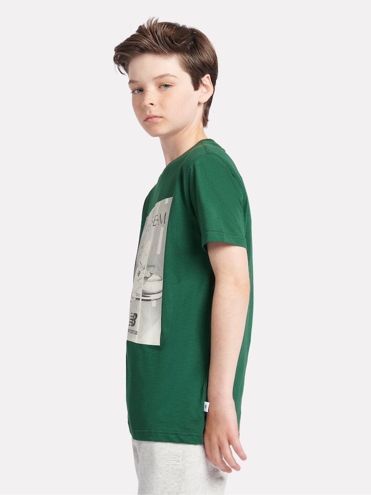 New Balance Green Boys 100% Cotton The System T-Shirt - Image 3 of 9