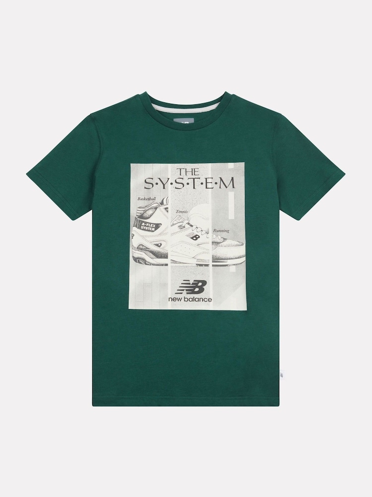New Balance Green Boys 100% Cotton The System T-Shirt - Image 7 of 9