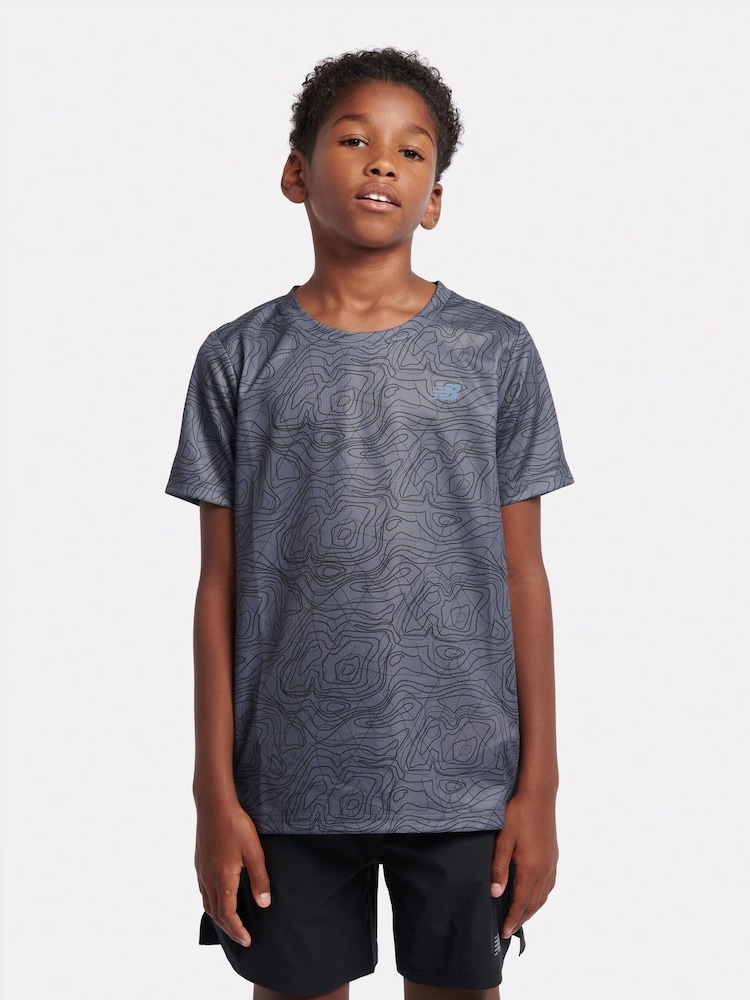 New Balance Grey Boys Trail Athletics T-Shirt - Image 1 of 8