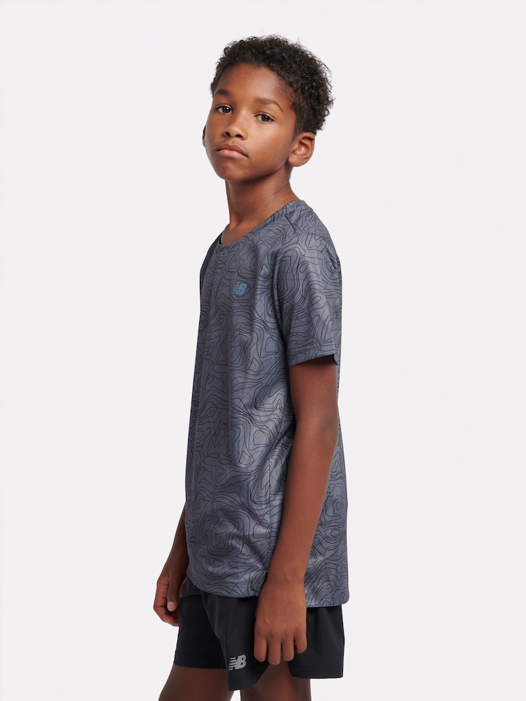 New Balance Grey Boys Trail Athletics T-Shirt - Image 2 of 8