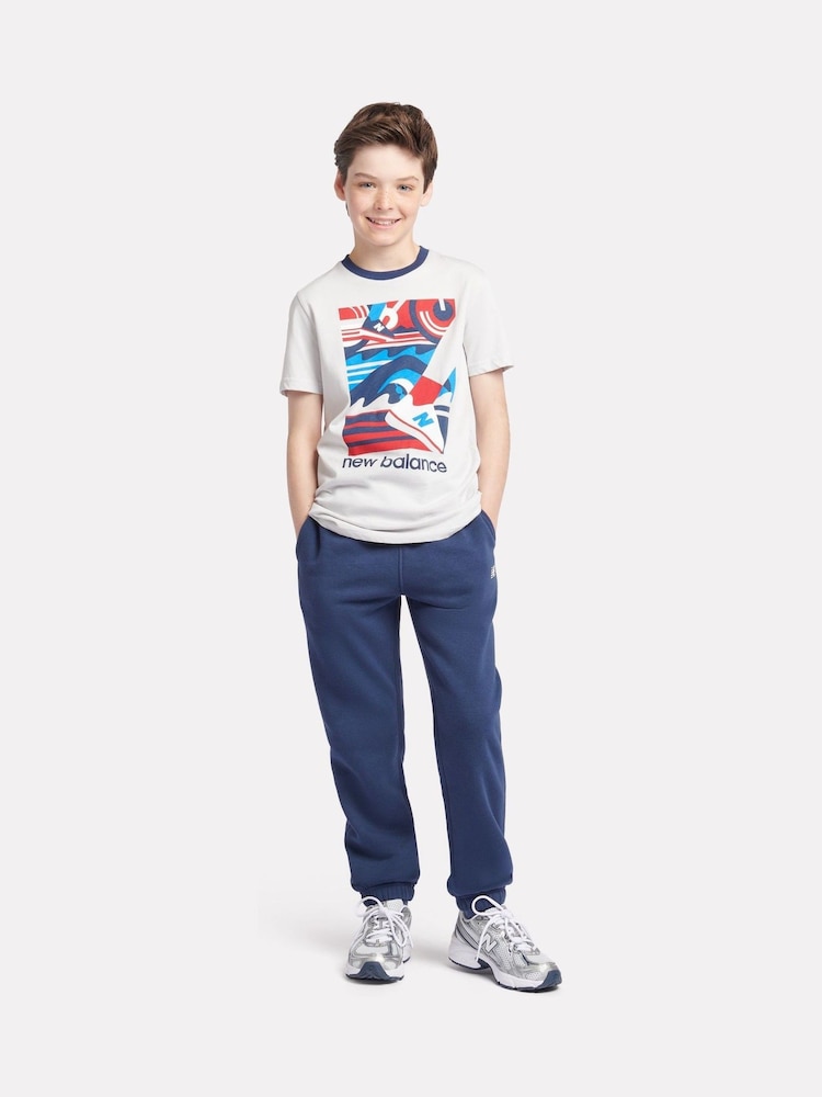 New Balance Grey Boys 100% Cotton Greatest Hits T-Shirt - Image 2 of 9 New Balance Grey Boys 100% Cotton Greatest Hits T-Shirt - Image 2 of 9