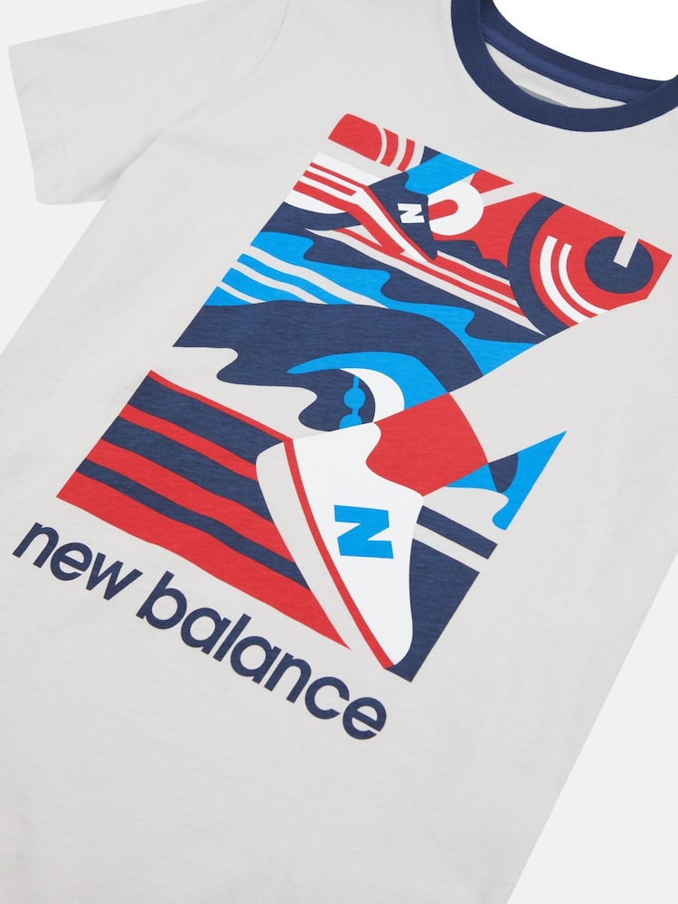 New Balance Grey Boys 100% Cotton Greatest Hits T-Shirt - Image 9 of 9 New Balance Grey Boys 100% Cotton Greatest Hits T-Shirt - Image 9 of 9