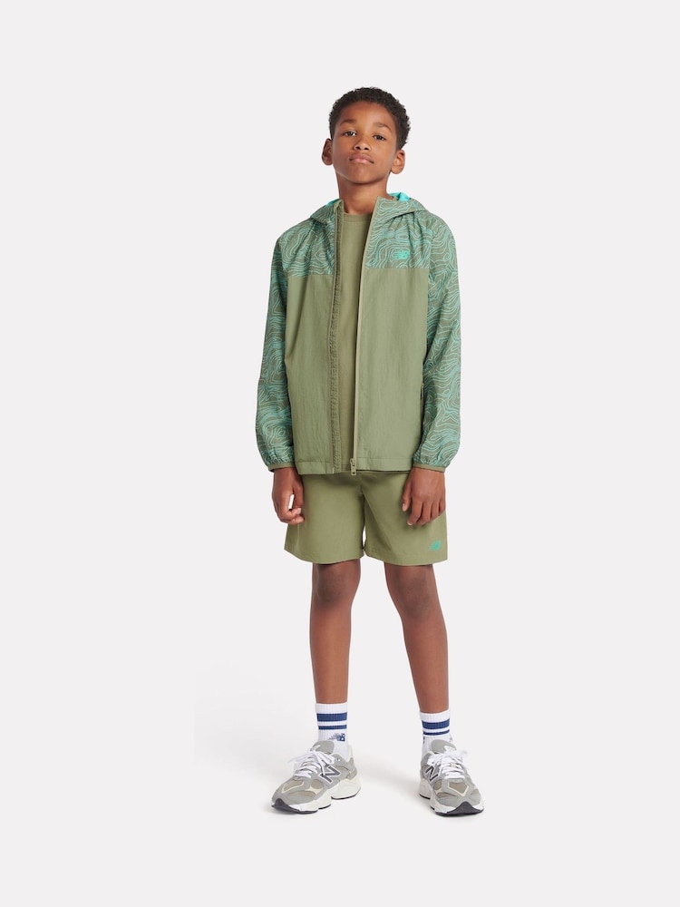 New Balance Green Boys Athletic AOP Woven Mesh Lined Jacket - Image 2 of 10