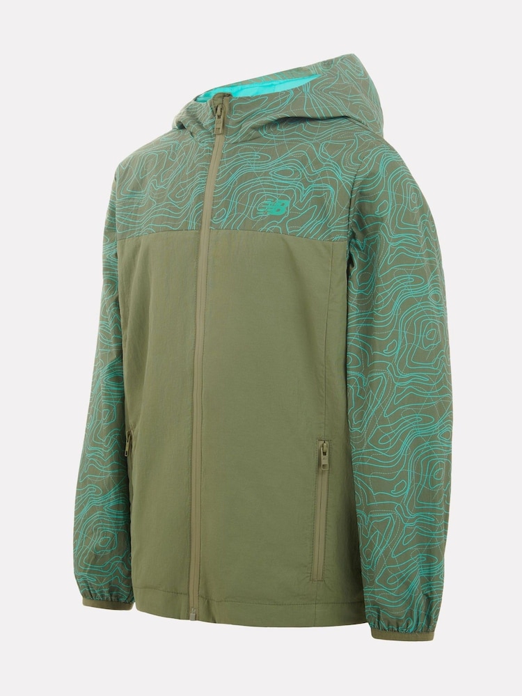 New Balance Green Boys Athletic AOP Woven Mesh Lined Jacket - Image 8 of 10