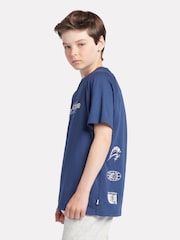 New Balance Boys Blue Global 100% Cotton T-Shirt - Image 2 of 10