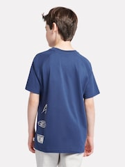 New Balance Boys Blue Global 100% Cotton T-Shirt - Image 3 of 10