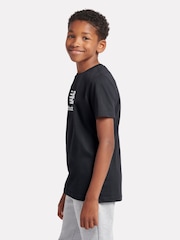 New Balance Black Kids Jersey Stacked 100% Cotton Logo T-Shirt - Image 4 of 9