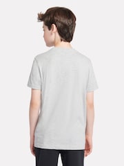 New Balance Grey Kids Jersey Stacked 100% Cotton Logo T-Shirt - Image 4 of 8