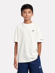 New Balance Cream Boys 100% Cotton Premium T-Shirt - Image 1 of 8