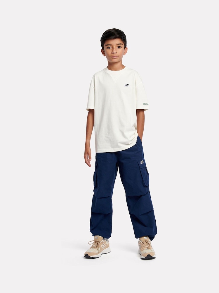 New Balance Cream Boys 100% Cotton Premium T-Shirt - Image 5 of 8