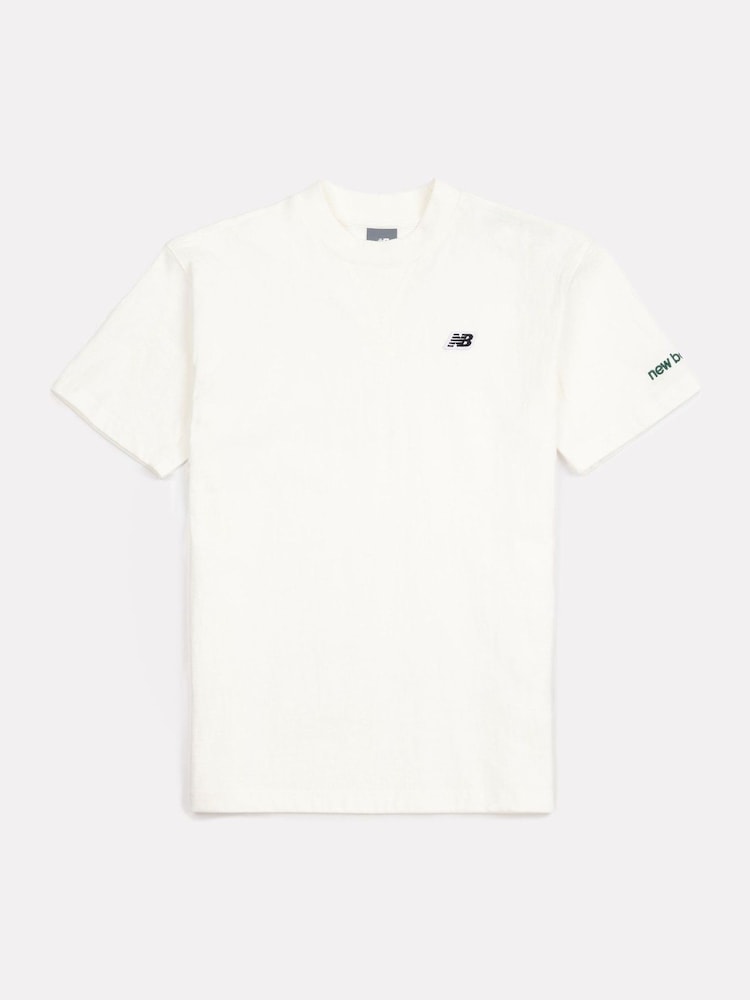 New Balance Cream Boys 100% Cotton Premium T-Shirt - Image 6 of 8