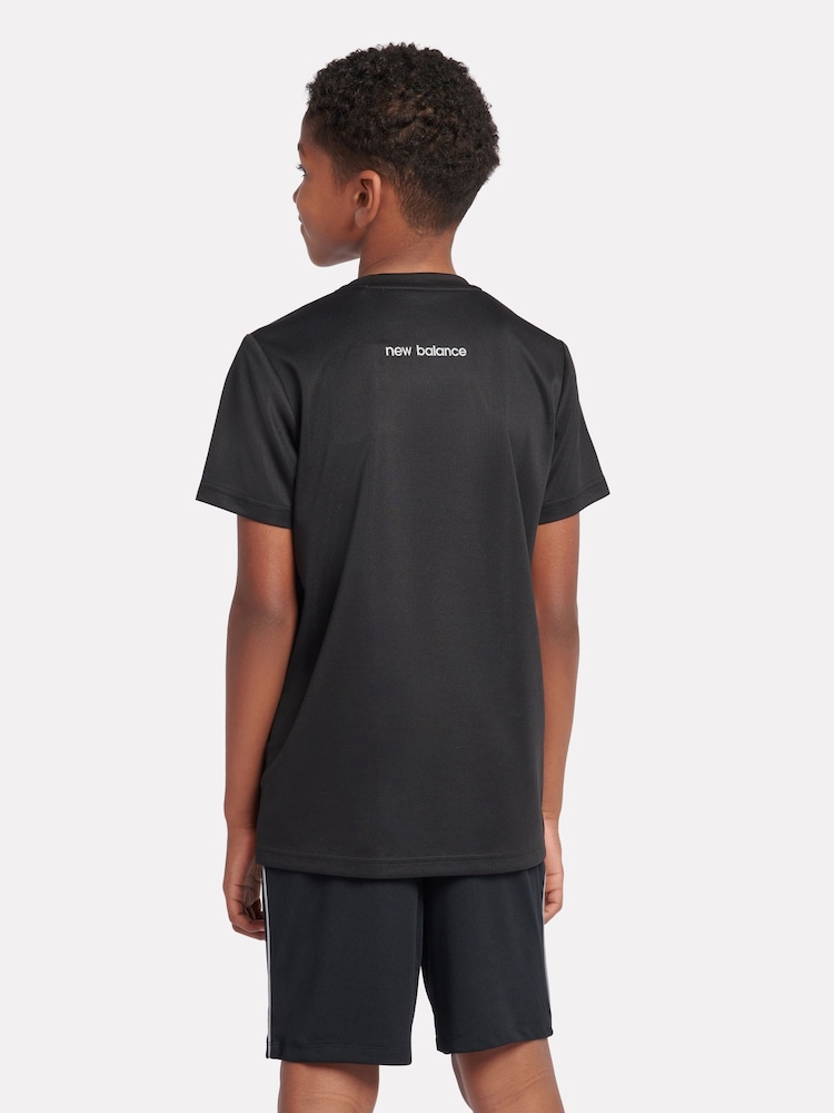 New Balance Black Boys Reflective Flying T-Shirt - Image 5 of 9