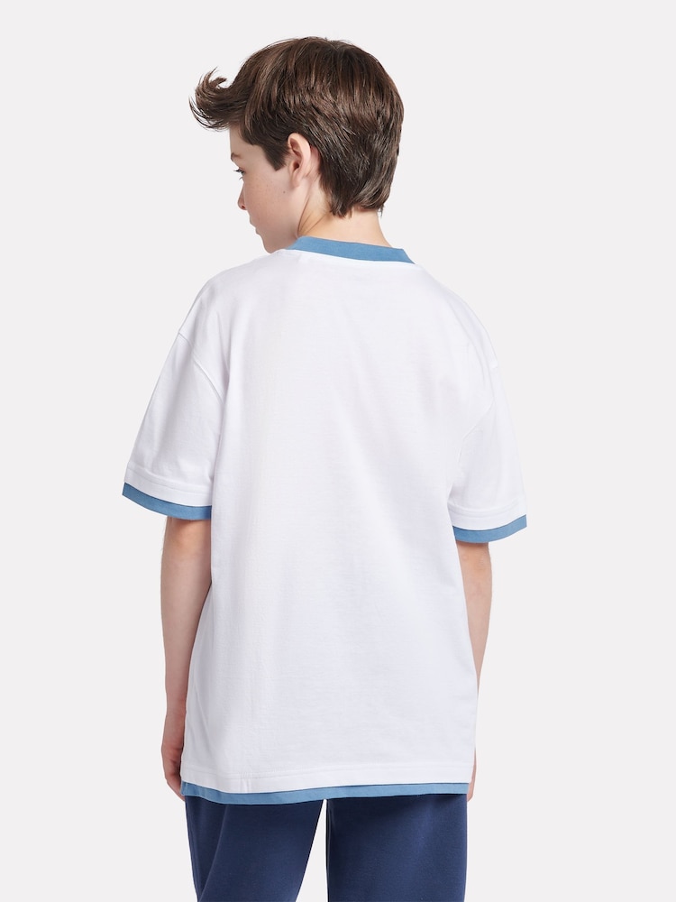 New Balance White Boys 100% Cotton Hoops Graphic T-Shirt - Image 3 of 9