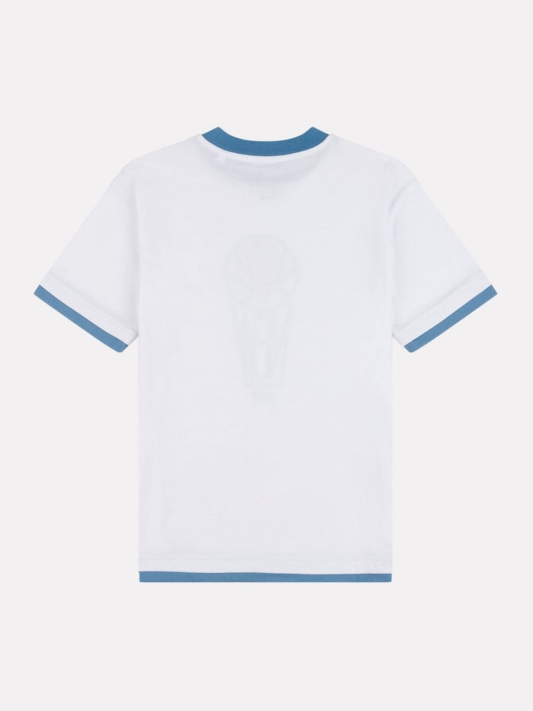 New Balance White Boys 100% Cotton Hoops Graphic T-Shirt - Image 8 of 9