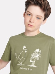 New Balance Boys Green What Came First 100% Cotton T-Shirt - Image 3 of 8