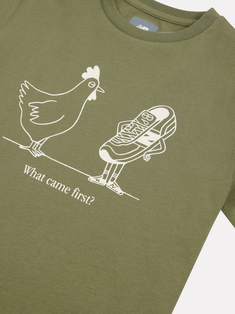New Balance Boys Green What Came First 100% Cotton T-Shirt - Image 8 of 8