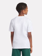 Bela - New Balance Kids majica iz džersija z majhnim logotipom 100% bombaž - Slika 5 iz 10