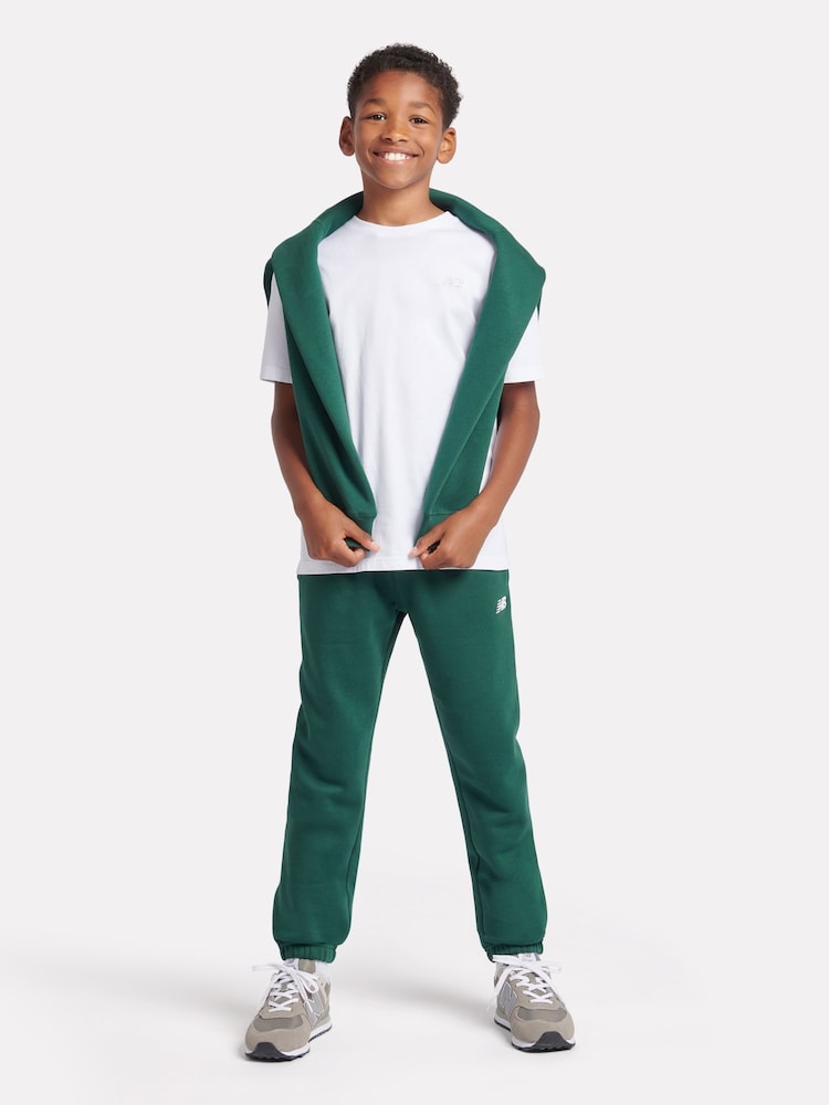 New Balance White Kids Jersey Small Logo 100% Cotton T-Shirt - Image 7 of 10
