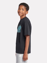 New Balance Black Boys 100% Cotton Intellect Graphic T-Shirt - Image 5 of 11