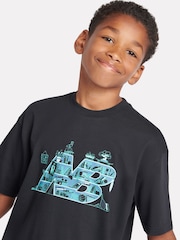 New Balance Black Boys 100% Cotton Intellect Graphic T-Shirt - Image 7 of 11