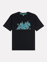 New Balance Black Boys 100% Cotton Intellect Graphic T-Shirt - Image 8 of 11