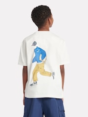 New Balance Cream Boys 100% Cotton Sport Coach T-Shirt - Image 3 of 11