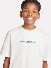 New Balance Cream Boys 100% Cotton Sport Coach T-Shirt - Image 4 of 11
