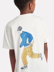 New Balance Cream Boys 100% Cotton Sport Coach T-Shirt - Image 6 of 11