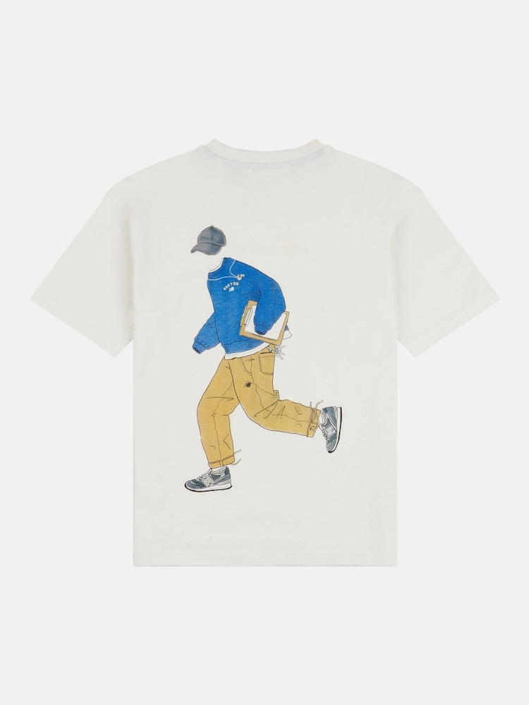 New Balance Cream Boys 100% Cotton Sport Coach T-Shirt - Image 8 of 11