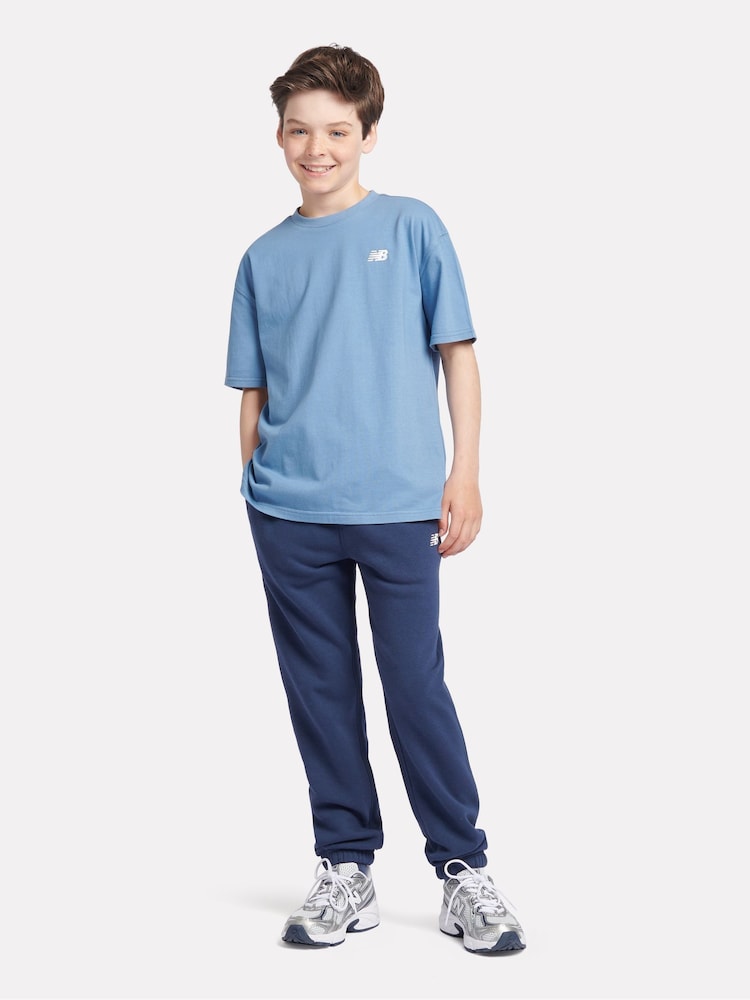 New Balance Dark Blue Kids Jersey Small Logo 100% Cotton T-Shirt - Image 5 of 6