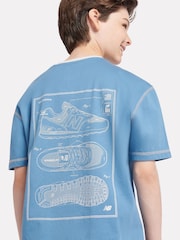 New Balance Blue Boys 100% Cotton 574 Diagram T-Shirt - Image 3 of 10