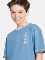 New Balance Blue Boys 100% Cotton 574 Diagram T-Shirt - Image 6 of 10