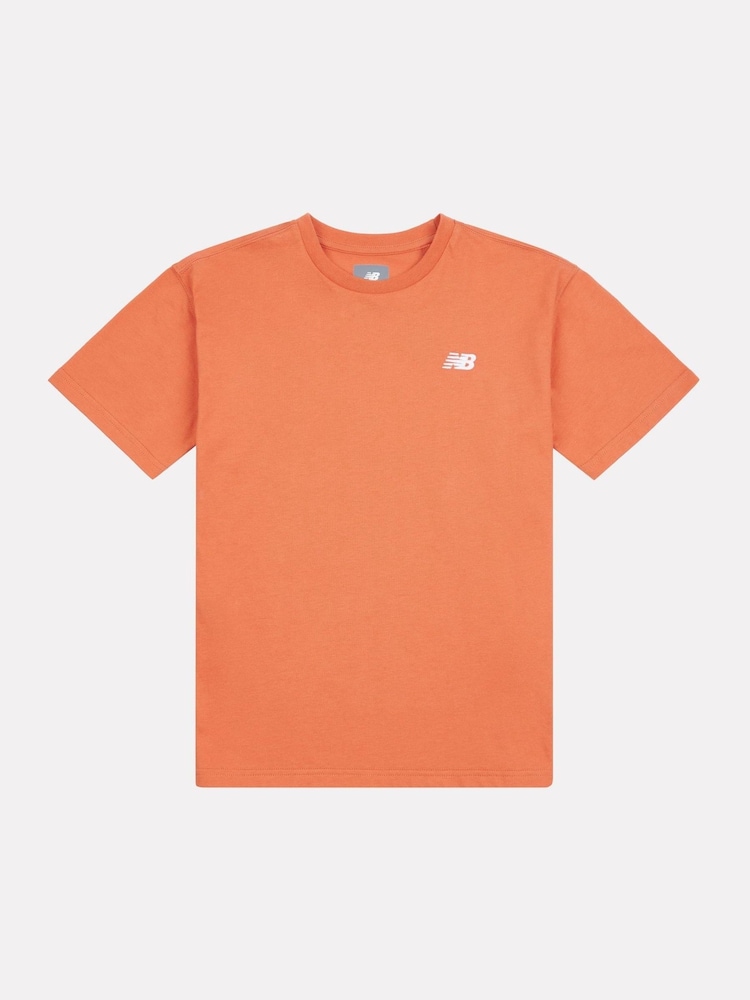 New Balance Orange Kids Jersey Small Logo 100% Cotton T-Shirt - Image 1 of 1