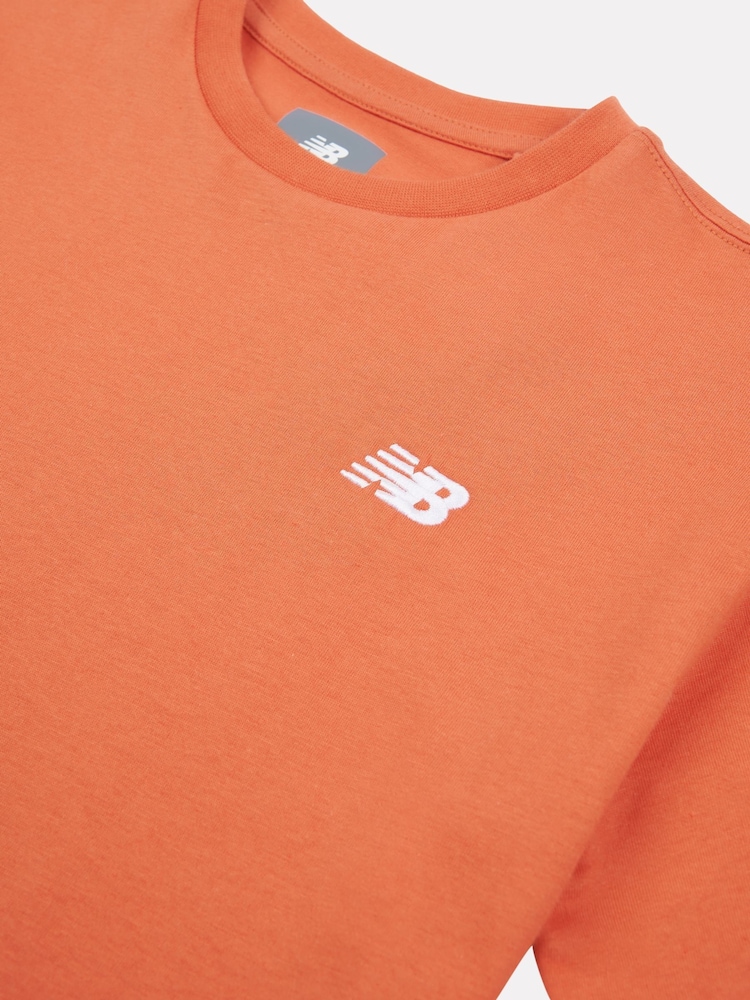 Оранжевый - Футболка New Balance Kids Jersey с маленьким логотипом, 100% хлопок - Image 3 of 3