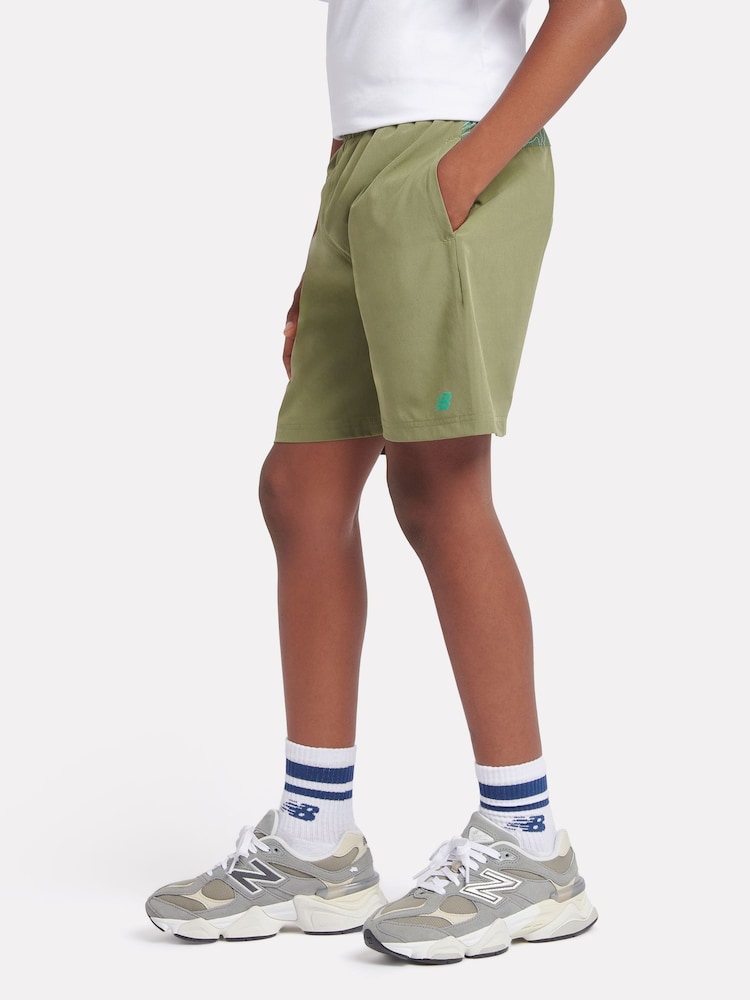 New Balance Green Boys AOP Run Shorts - Image 2 of 8 New Balance Green Boys AOP Run Shorts - Image 2 of 8