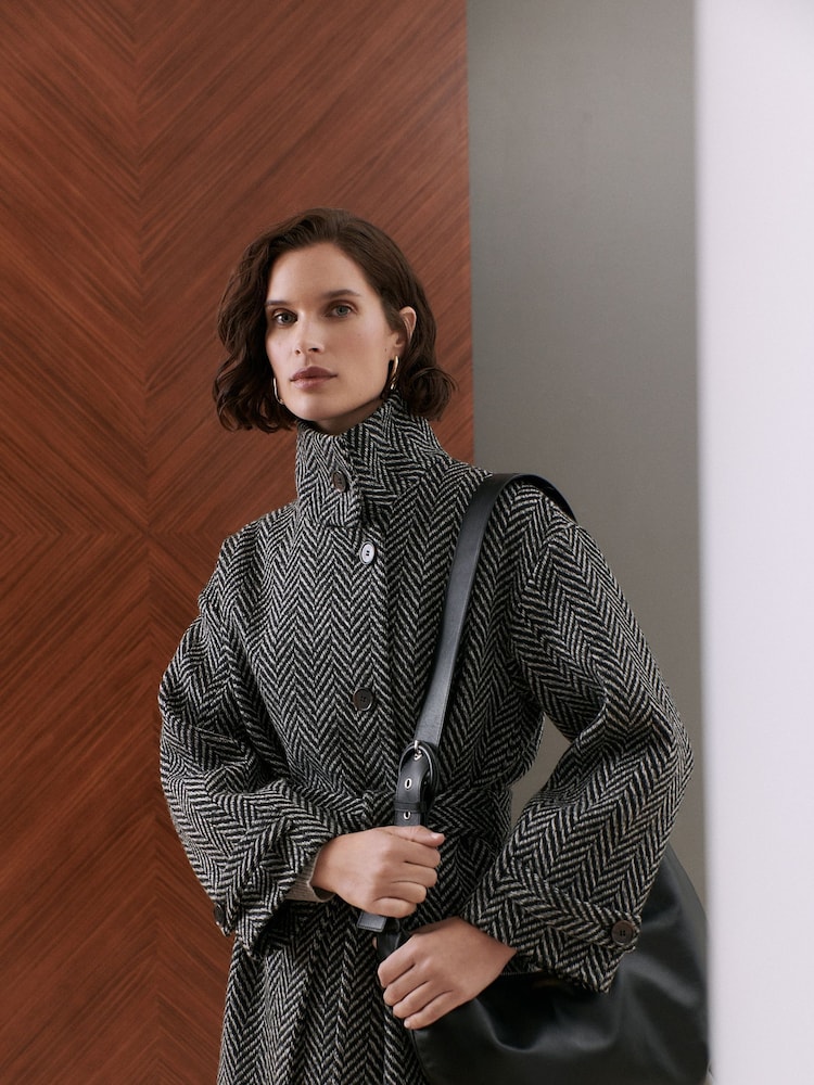 Whistles Natural Cosette Funnel Neck Coat - Image 1 of 6