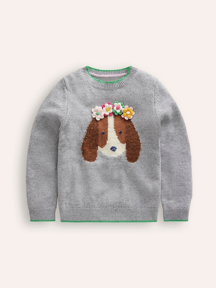 Boden Grey Fun Logo Jumper - Image 2 of 4 Boden Grey Fun Logo Jumper - Image 2 of 4