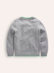 Boden Grey Fun Logo Jumper - Image 3 of 4