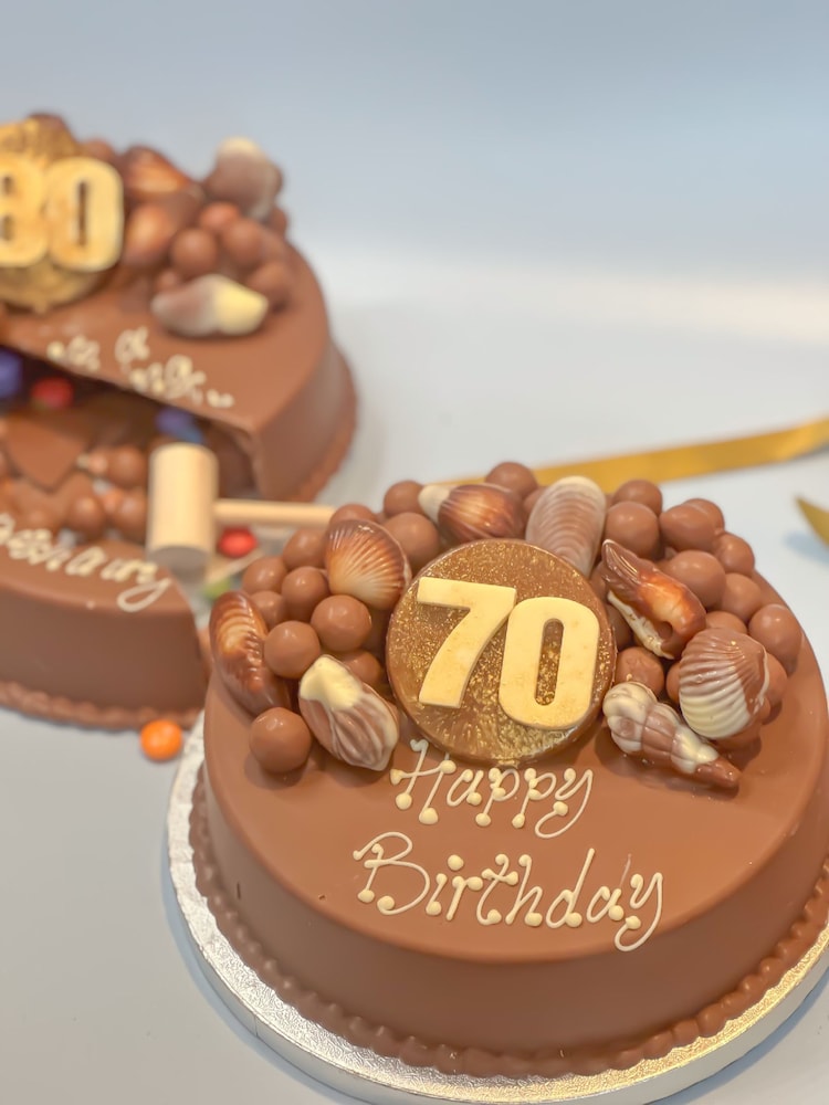 70th Birthday Milestone Smash Cake by Sweet Trees - Image 1 of 3