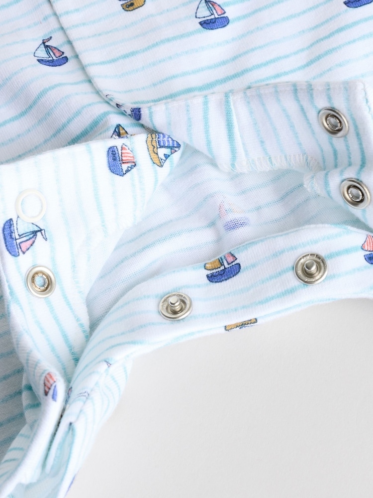 Blue Baby 100% Cotton Rompers 3 Pack - Image 10 of 11