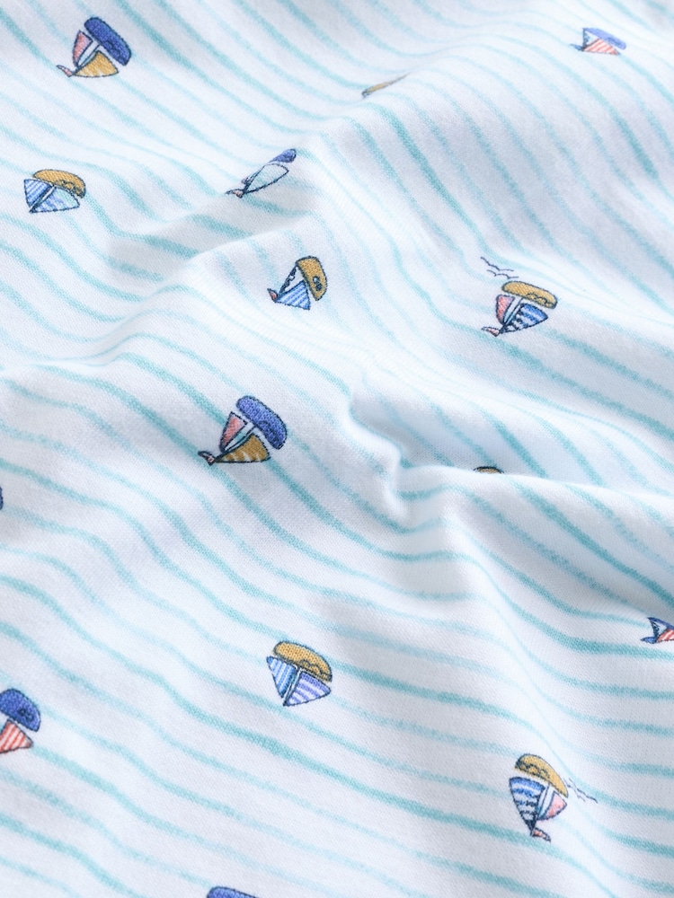Blue Baby 100% Cotton Rompers 3 Pack - Image 11 of 11
