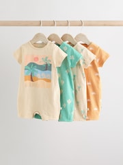 Minerals 100% Cotton Baby Rompers 4 Pack - Image 1 of 1